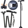 All Terrain LED Folding Walking Cane Walking Stick - 6 Ultra Bright Built-In LED