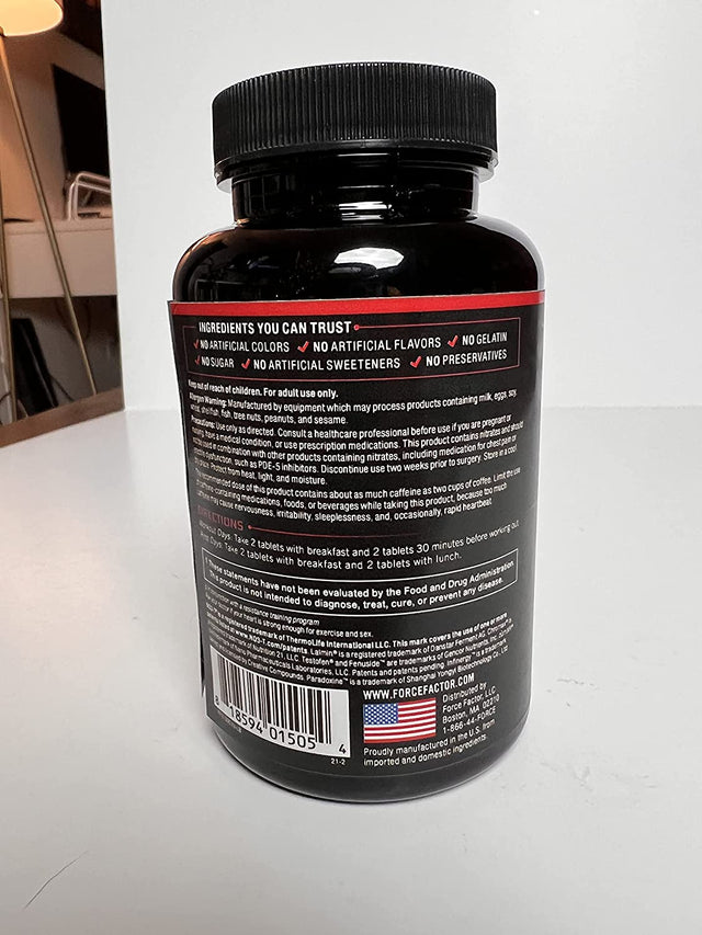 FORCE FACTOR Test X180 Ignite V2, 3-Pack, Testosterone Booster and Fat Burner for Men, Testosterone Supplement with Nitrates to Burn Fat, Build Muscle, Boost Energy and Performance, 360 Tablets