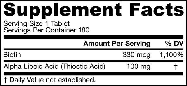 Jarrow Formulas Alpha Lipoic Acid, Supports Energy, Vision, Liver, Cardiovascular Health, 100 Mg, 180 Easy-Solv Tabs