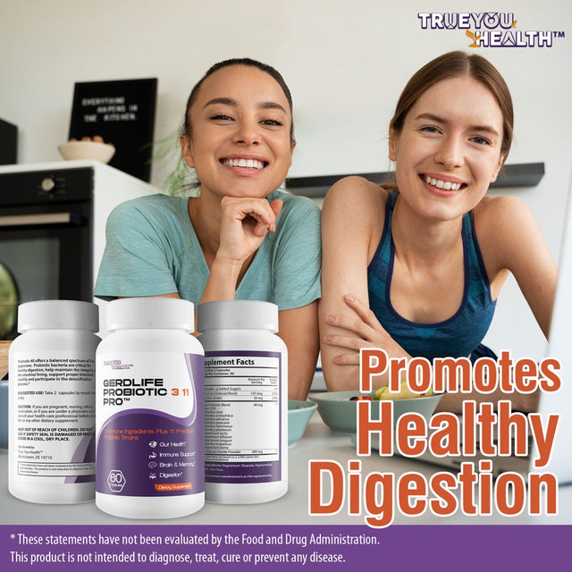 Gerdlife Probiotic 3 11 Pro - Our Best Probiotic Acid Reflux Relief Supplements - 11 Premium Probiotic Strains - Probiotic Support for Gut Health to Help Aid Natural Gerd Relief - Acid Reflux Pills