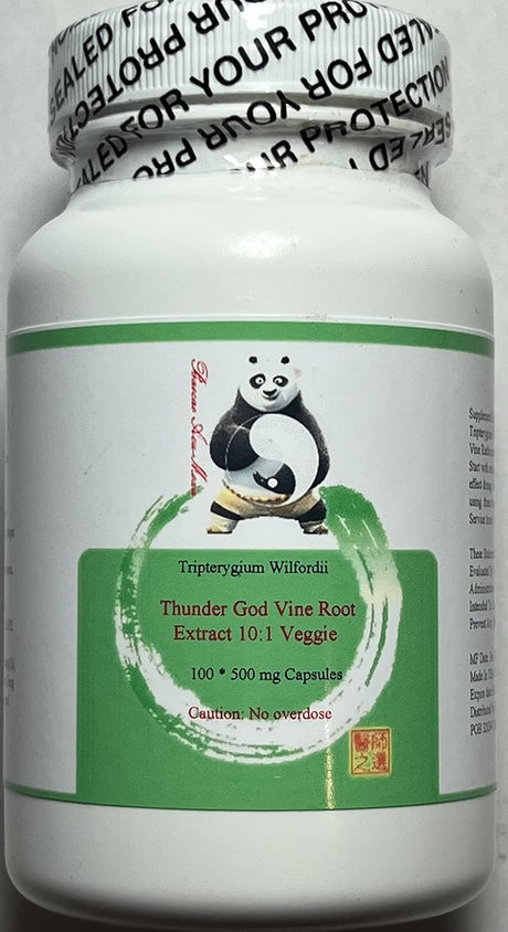 100 * 500Mg Vegi-Capsules of Tripterygium Wilfordii, Thunder God Vine Root, Lei Gong Teng 10:1 Granules 50G by Baicao (100)