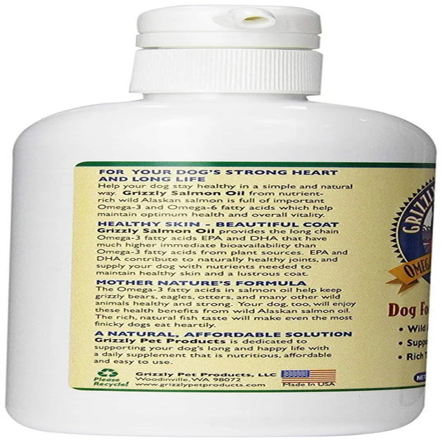 Grizzly All-Natural Alaskan Salmon Oil Pet Food Supplement 16 Oz.