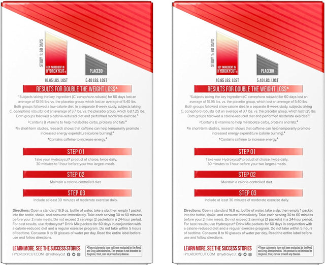 Hydroxycut Drink Mix | Energy Drink Powder | Wildberry Blast, 21 Packets, 2 Packs (Packaging May Vary)