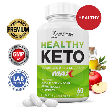 Healthy Keto ACV MAX Pills 1675Mg Dietary Supplement 60 Capsules