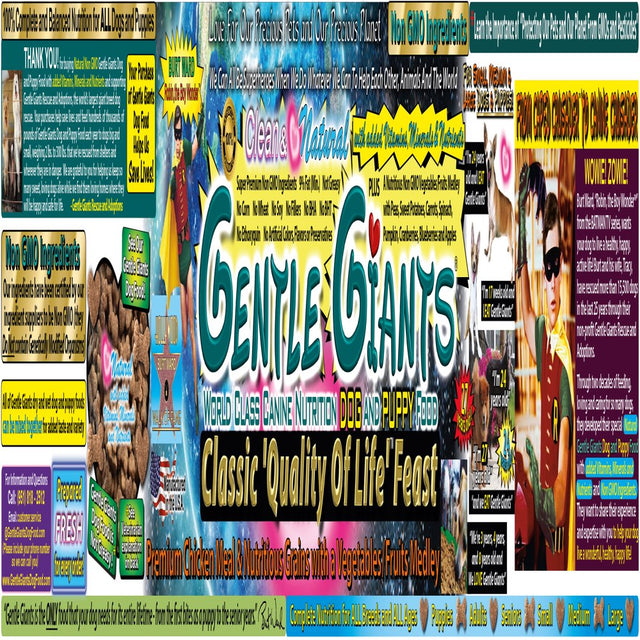Gentle Giants World Class Canine Nutrition Dog and Puppy Food Classic Quality of Life Chicken Feast, 30-Lb