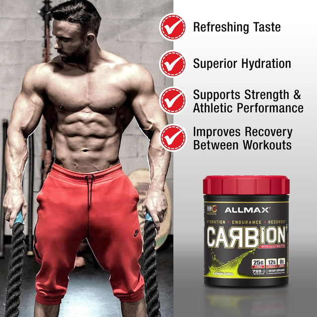 ALLMAX CARBION+, Unflavored - 700 G - High-Performance Training Fuel - Boosts Hydration, Performance & Recovery - with 25 G Carbs & Zero Sugar - 25 Servings