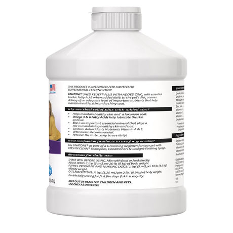Lambert Kay Linatone Shed Relief plus for Dogs & Cats, 16 Oz.
