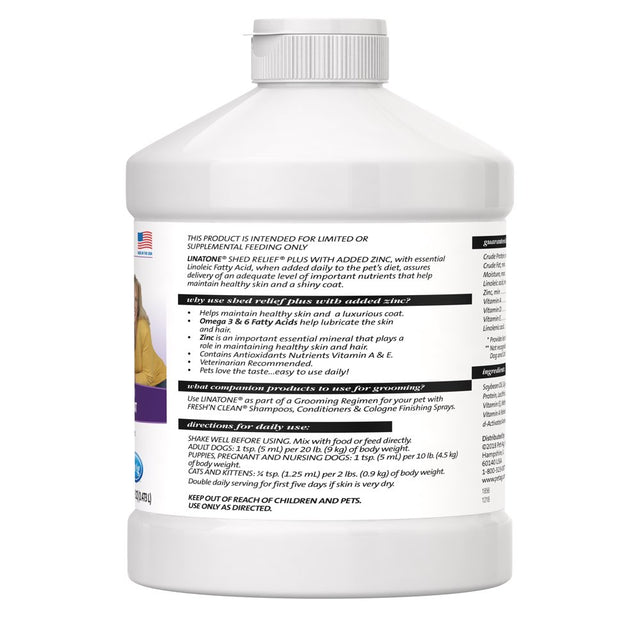 Lambert Kay Linatone Shed Relief plus for Dogs & Cats, 16 Oz.