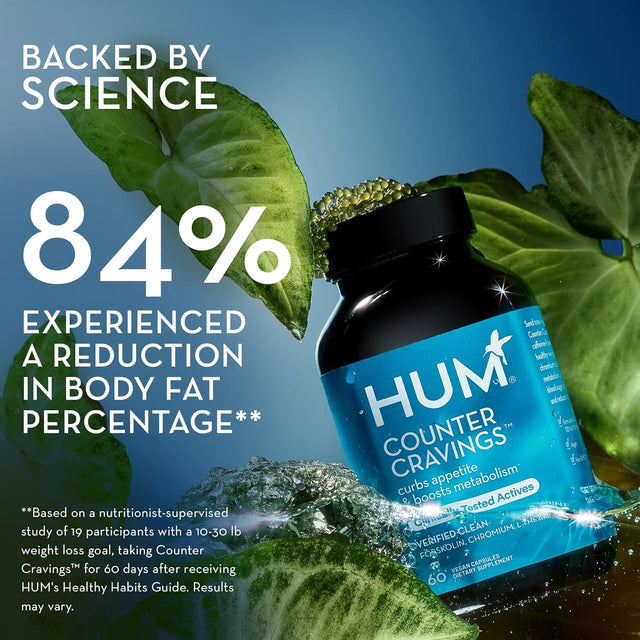 HUM Counter Cravings - Chromium Craving Suppressants with L-Theanine, Seaweed Extract & Forskolin to Support a Healthy Lifestyle (60 Capsules)