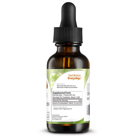 Vitamin D3, Advanced D3 Formula, 25Mcg (1,000 IU), 1 Fl Oz (30 Ml), Zahler