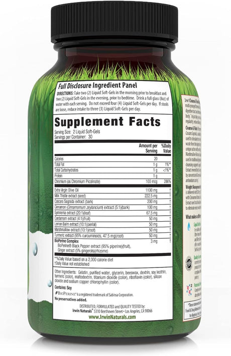 Irwin Naturals 2-In-1 Cleanse & Flush Weight Loss Support 60 Sgels