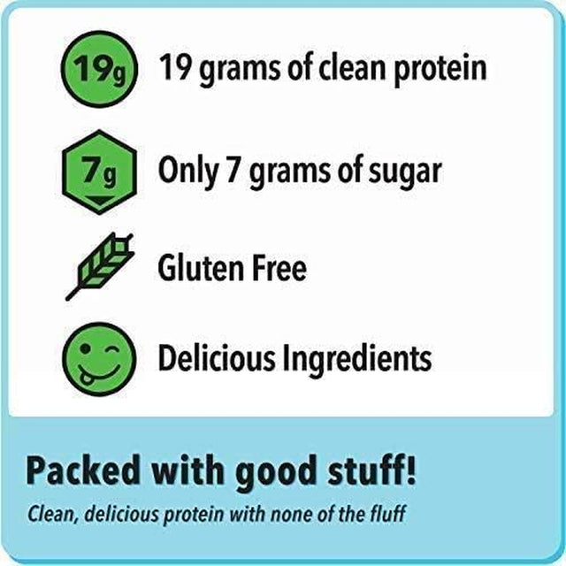 Jimmy! Clean Protein Bar | Wake & Focus, 19G Protein, 7G Sugar, Gluten Free, Real Food | Cookies N Cream (12 Bars (1 Box))
