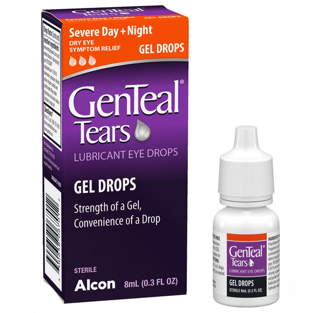 Genteal Tears Severe Day + Night Gel Lubricant Eye Drops, 0.3 Fl Oz