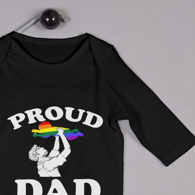 Proud Dad LGBT Pride Baby Long Sleeve Bodysuit Cotton Romper