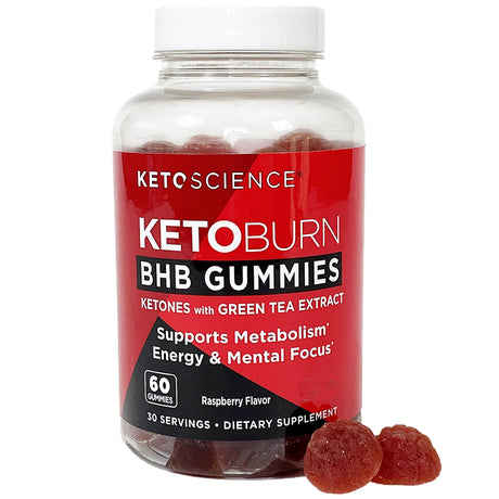 Keto Science Keto Burn Gummies, Raspberry, 60 Ct
