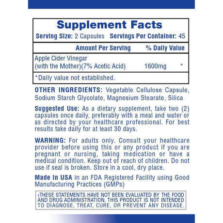 Hi-Tech Pharmaceuticals Apple Cider Vinegar 90 Capsules