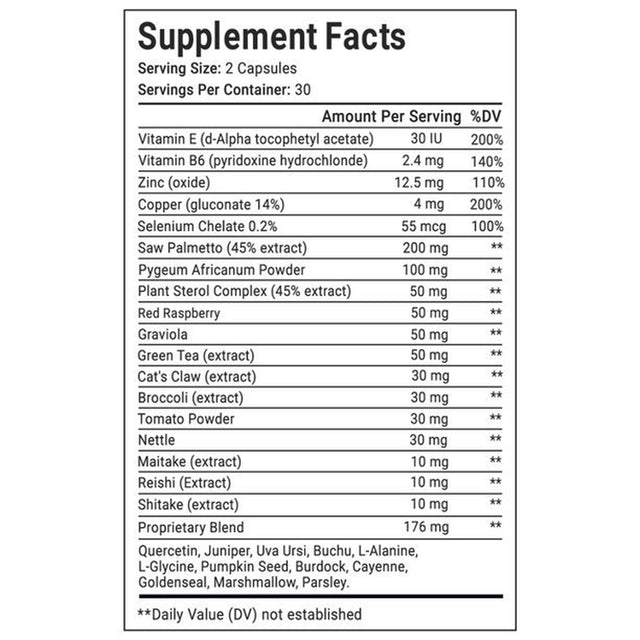 Pristine Foods Prostate Support Supplement - Improves Urinary Health, Bladder Discomfort, Reduce Nighttime Urination, Promote Sleep - 2 Pack