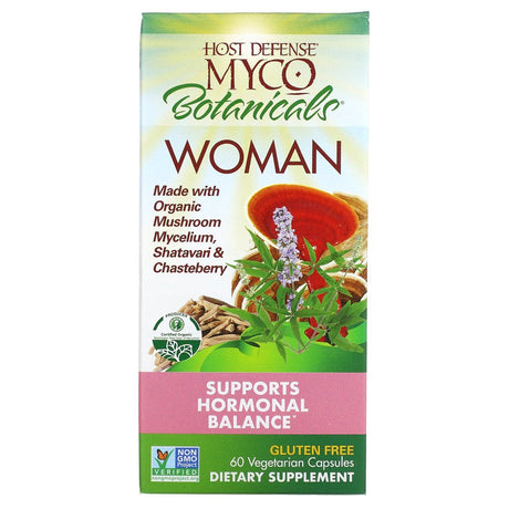 Host Defense, Mycobotanicals Woman, Supporting Women'S Health, Daily Mushrooms and Herb Supplement with Turkey Tail and Maitake, Vegan, Organic, 60 Capsules (30 Servings)