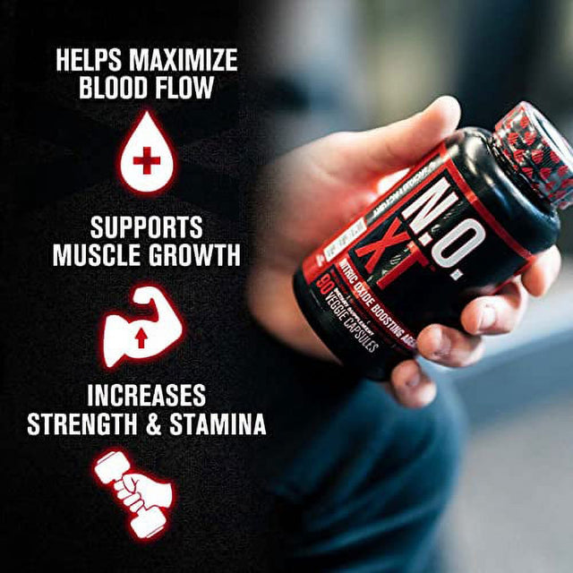 Jacked N.O. XT Nitric Oxide 180 Capsules with Nitrosigine L Arginine & L Citrulline for Muscle Growth, Pumps, Vascularity, & Energy
