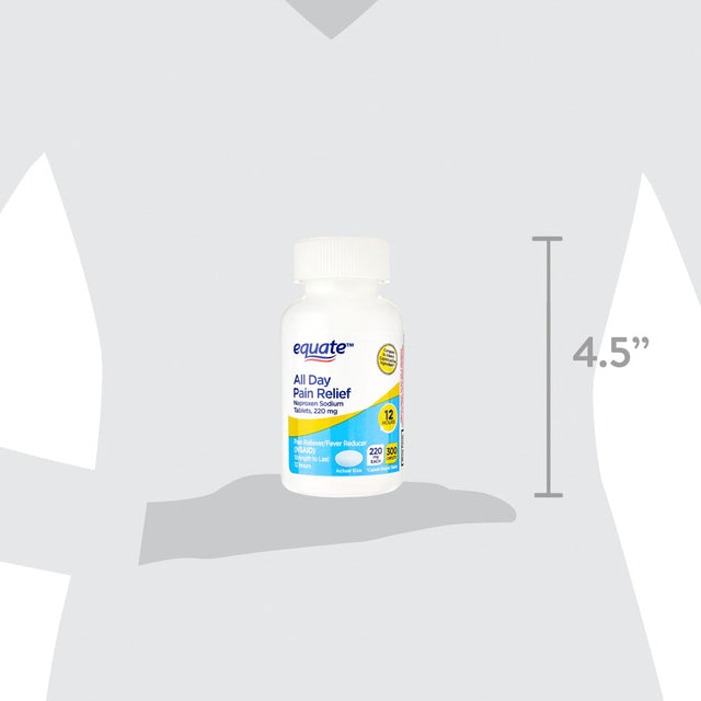 Equate Naproxen Sodium Tablets USP, 220 Mg, Pain Reliever and Fever Reducer, 300 Count