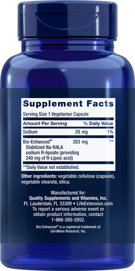 Life Extension Super R Lipoic Acid 240 Mg, 90 Capsules
