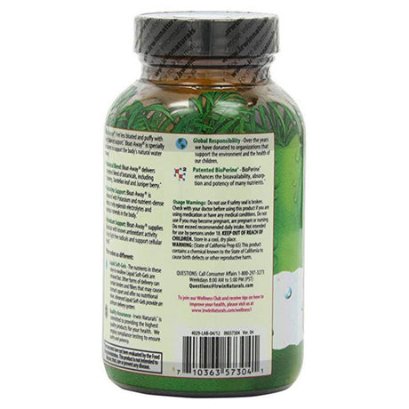 Irwin Naturals Bloat Away Relief Water Balance Support 60 Ct - 2 PACK + Pill Box