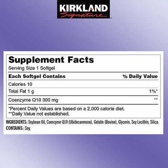 Kirkland Signature Coq10 300 Mg., 100 Softgels