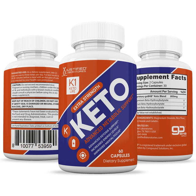 K1 Keto Life ACV Pills 1275 MG Stronger than Gummies Keto Support 5 Bottle