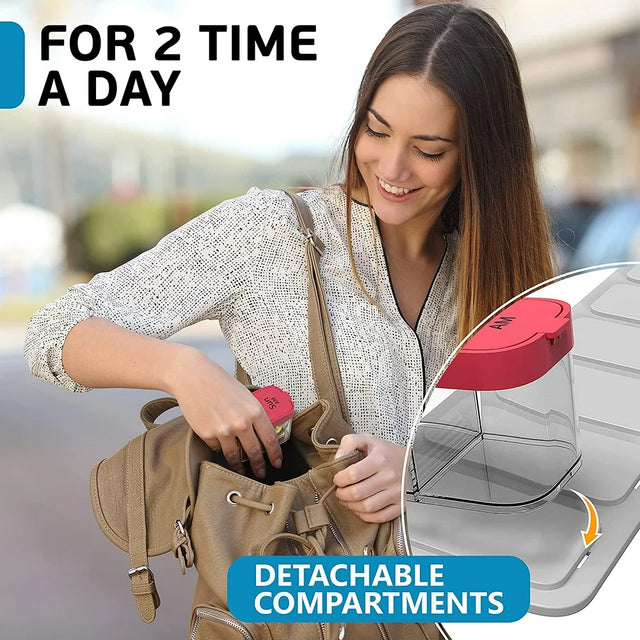 Large 7 Day Pill Organizer, 2 Times a Day Pill Box Case, XL Am Pm Pill Container Holder, Daily Medicine Organizer, Weekly Medication Vitamin Organizers