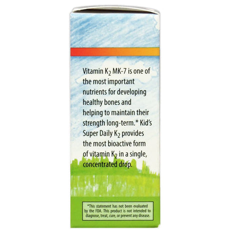 Carlson - Kid'S Super Daily K2, 22.5 Mcg, Liquid Vitamin K2 as MK7, Vegetarian, Unflavored, 360 Drops