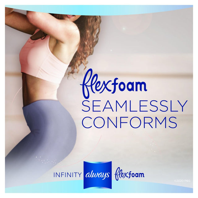 Always Infinity Feminine Pads with Wings, Size 3, Extra Heavy Absorbency, Unscented, 28 Ct