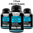 Alphafx Advanced Testosterone Booster Estrogen Blocker Supplement for Men - Libido Support with Tribulus Terrestris, Increased Energy, Stamina, Strength - 3-Pack