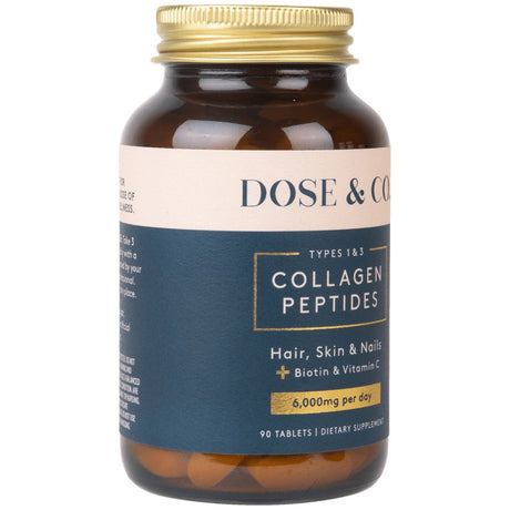 Dose & Co Collagen Tablets - Type 1 & 3 Collagen Peptides plus Vitamin C and Biotin