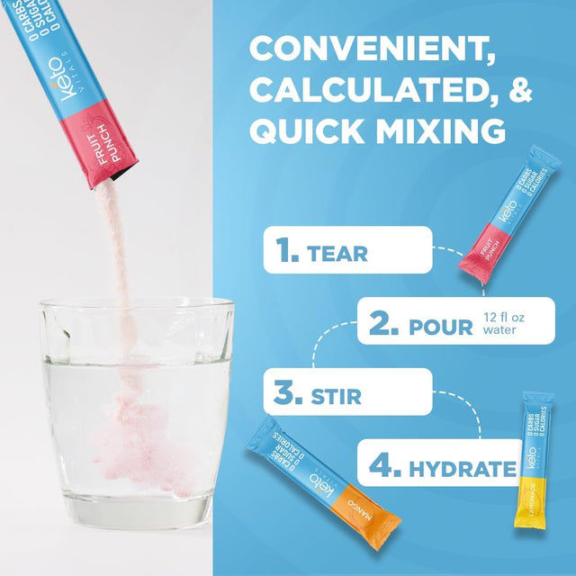 Keto Vitals Original Electrolytes Powder Packets | Keto Friendly Electrolyte Travel Packets | Variety Individual Packets | Energy Drink Mix | Zero Calorie Zero Carb (Original Assorted, 30 Count)