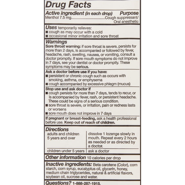 Equate Value Size Honey Lemon Cough Drops with Menthol, 160 Count