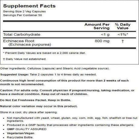 NOW Foods Echinacea 400 Mg 100 Veg Caps