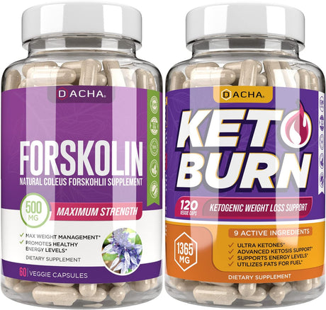 Advanced Keto & Fitness Bundle - Premium Forskolin Extract plus Keto, with 11 Natural Herbs for Max Slim Look, Ultra Strength Pills, Immune Support, Lost Fast