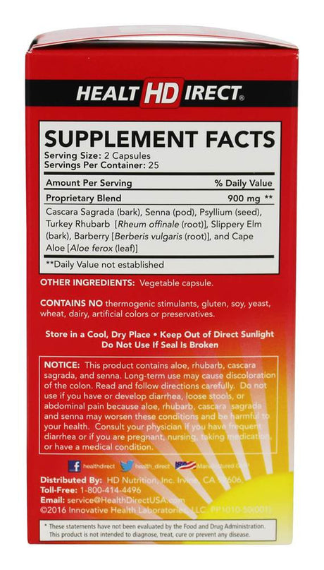 Health Direct - Sculpt N' Cleanse Colon Cleansing Formula 450 Mg. - 50 Capsules