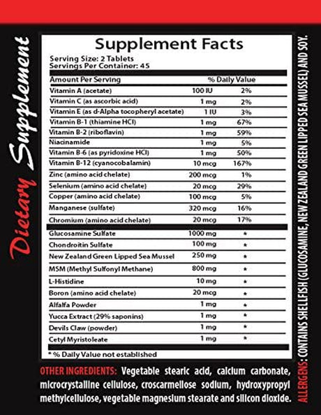 Joint Support Supplements for Women - Joint Matrix Complex - Msm and Glucosamine Capsules - 1 Bottle 90 Tablets