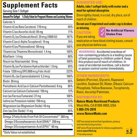 2 Pack | Nature Made Prenatal Multi + DHA, 150 Softgels