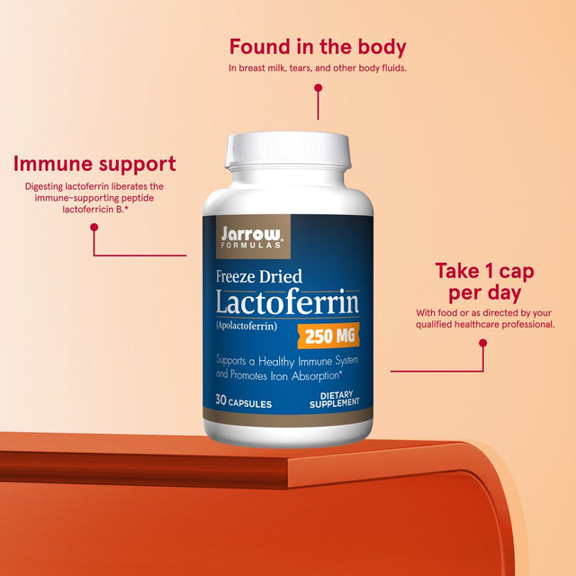 Jarrow Formulas Lactoferrin, Freeze Dried, 250 Mg, 30 Capsules