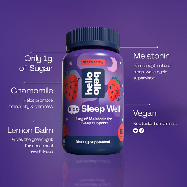 Hello Bello Kid'S Sleep Well, Strawberry Gummies with Melatonin for Sleep Support, 60Ct