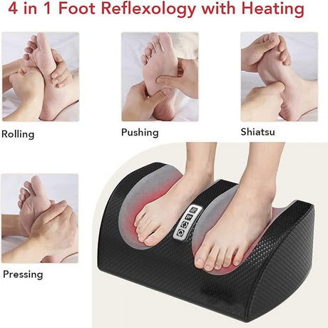 Hinzonek Foot Massager Machine Massage,Feet Massager, Chronic Nerve Pain Therapy Spa Gift Deep Kneading Rolling Massage for Leg Calf Ankle, Electric Shiatsu Foot Massager,Black