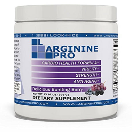 L-ARGININE PRO Powder Jars - 5500Mg L-Arginine, 1100Mg L-Citrulline Cardio Health (Grapeberry, 1 Jar)