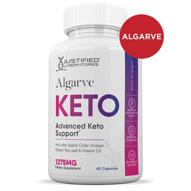 Justified Laboratories Algarve Keto ACV Pills 1275Mg Dietary Supplement 60 Capsules