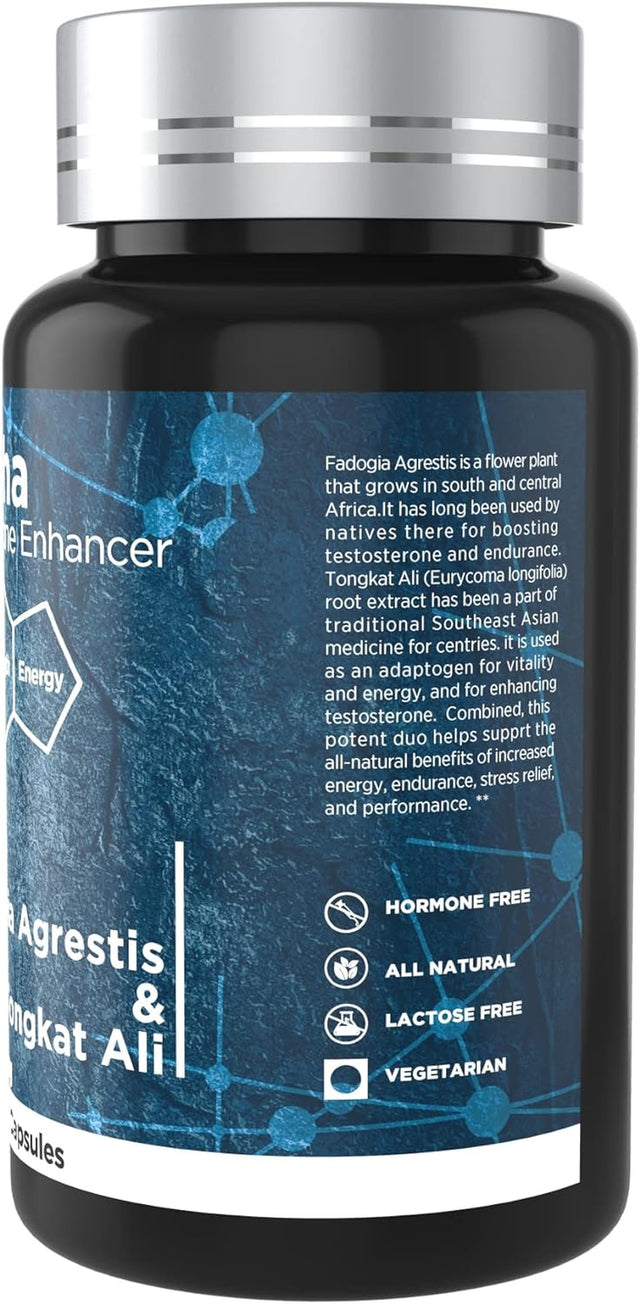 Fadogia Agrestis 10:1 & Tongkat Ali - 1000Mg Max Strength Natural Muscle Builder, Energy Support, 60 Count│Elite Alpha