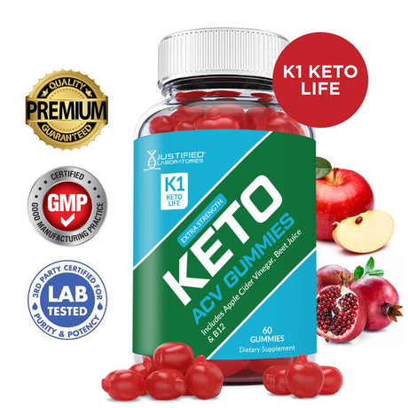 K1 Keto ACV Gummies 1000MG Dietary Supplement 60 Gummys