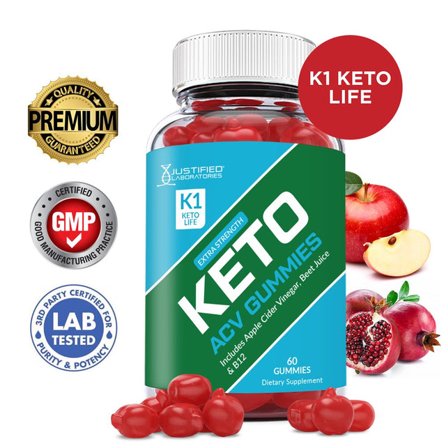 K1 Keto ACV Gummies 1000MG Dietary Supplement 60 Gummys