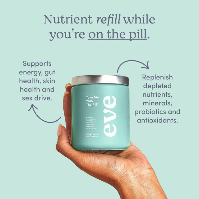 Eve Take Me with the Pill | Birth Control Cleanse Supplement for Women | Supports Fertility, Replenishes Nutrients Depleted by Birth Control | 90 Vege Capsules (30 Day Supply)