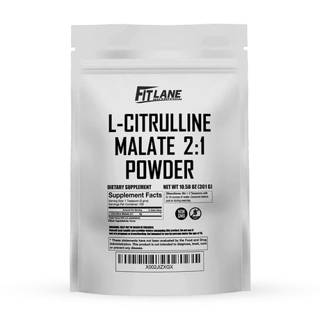 L-Citrulline Malate 2:1 Powder 301 Gms - Natural Nitrous Oxide Supplement for Recovery - Fit Lane Nutrition